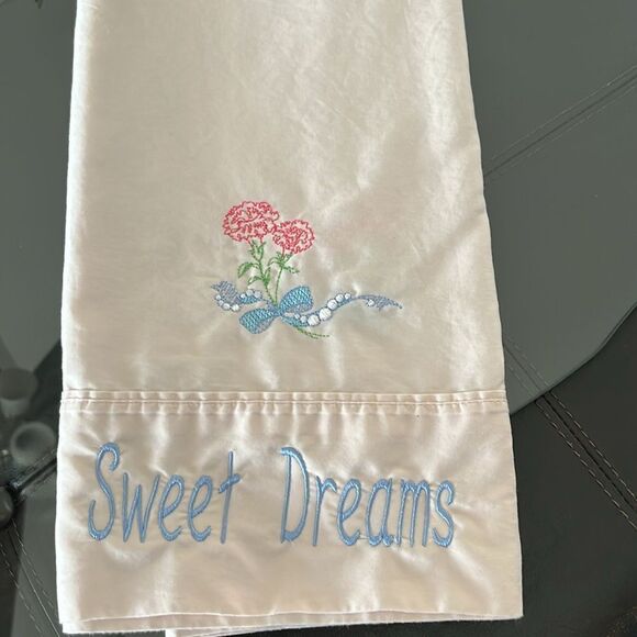 Lauren Ralph Lauren Light Pink Upcycled Cotton Pillowcases Custom Embroidery - Picture 4 of 9